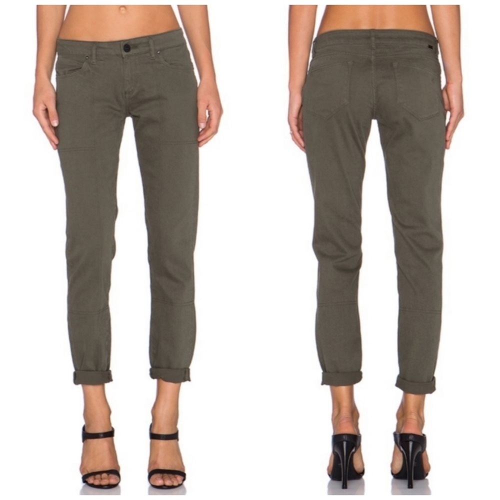 DL1961 Relaxed Skinny Sprint Azalea Pants Size 27 Olive Green Twill